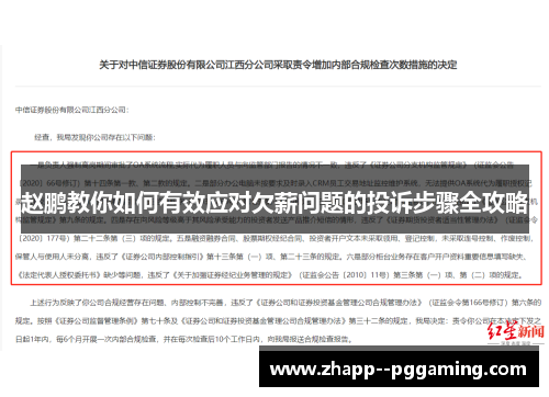 赵鹏教你如何有效应对欠薪问题的投诉步骤全攻略